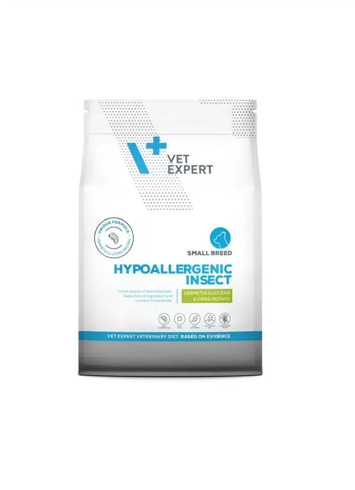 Vet Expert Dog Small Breed Hypoallergenic Insect - диетична храна за кучета малки породи с непоносимост към хранителни вещества и дерматологични заболявания, с насекоми и картофи