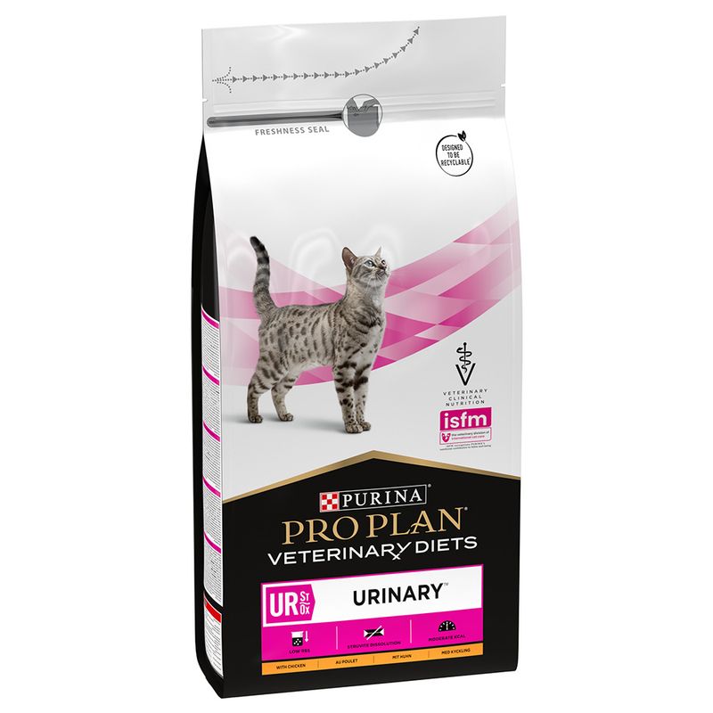 Purina Pro Plan Veterinary Diets Feline UR ST/OX Urinary Chicken - лечебна храна за котки със заболявания на долните пикочни пътища, с пиле
