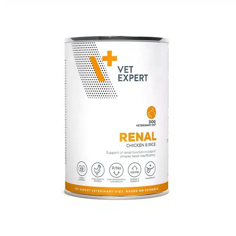 Vet Expert Dog Renal Chicken Rice - консерва за кучета за подпомагане на бъбречната функция при хронична бъбречна недостатъчност, с пиле и ориз