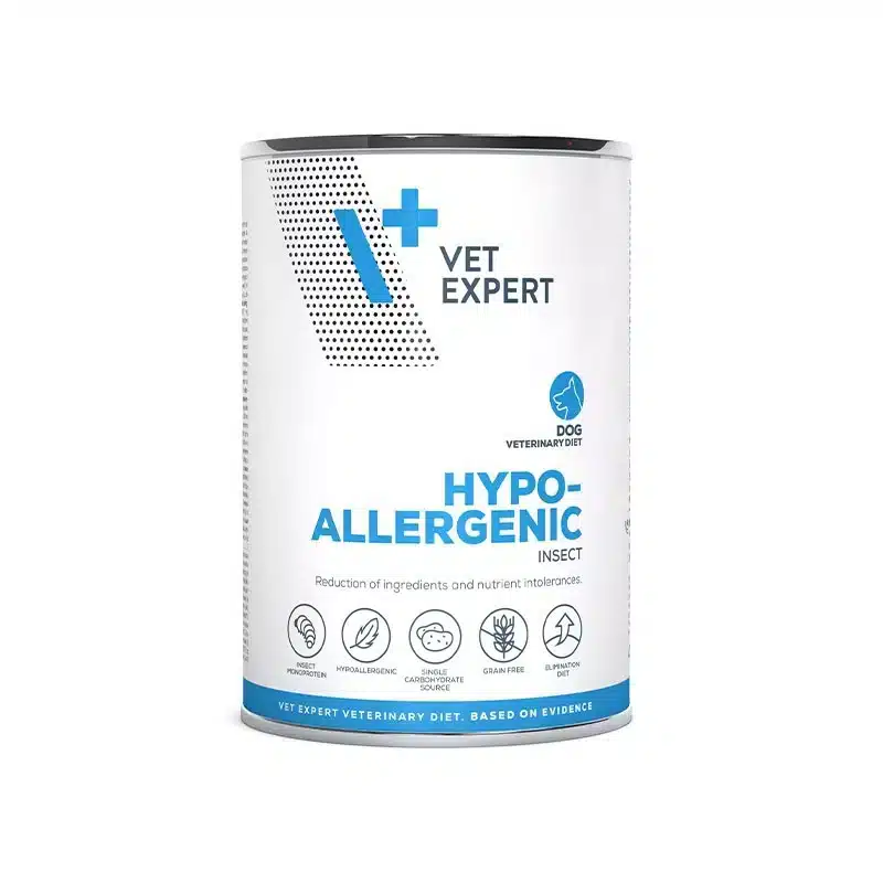 Vet Expert Dog Hypoallergenic Insect - консерва за кучета с непоносимост към хранителни вещества и дерматологични заболявания, с насекоми