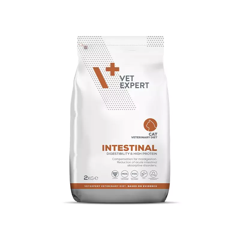Vet Expert Cat Intestinal - храна за котки при гастроентерит с диария, лошо храносмилане, малабсорбция и хроничен панкреатит