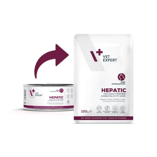 Vet Expert Cat Hepatic - пауч за котки, за поддържане чернодробната функция при хронична недостатъчност