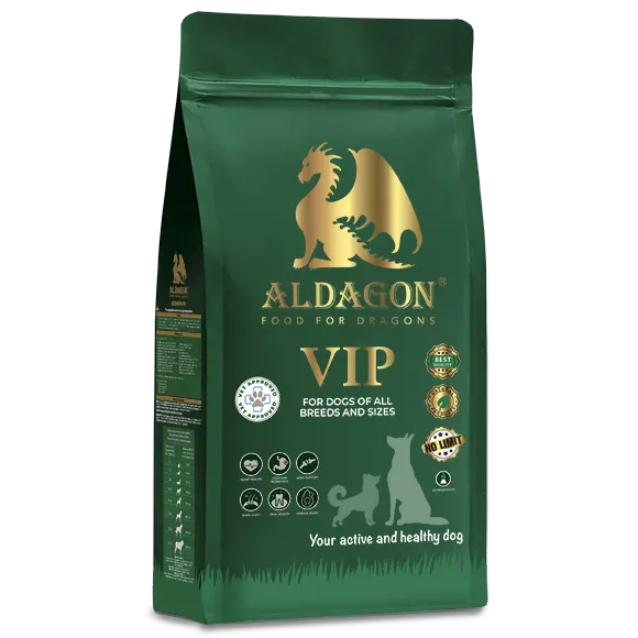 ALDAGON VIP - безглутенова храна за кучета всички породи при алергии и храносмилателни разстройства с пребиотик и пробиотик