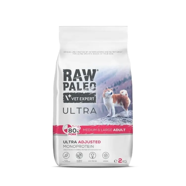 Raw Paleo Adult Medium & Large Breed Ultra Pork - храна за кучета средни и едри породи (над 8 кг.) и над 12 месеца, със свинско
